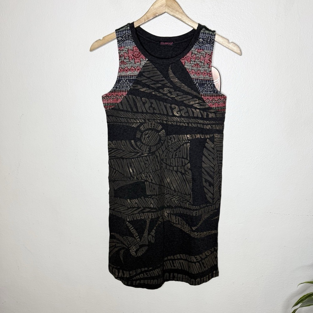 New Custo Barcelona Newest Dress Foil Sleeveless Embroidered Womens Small